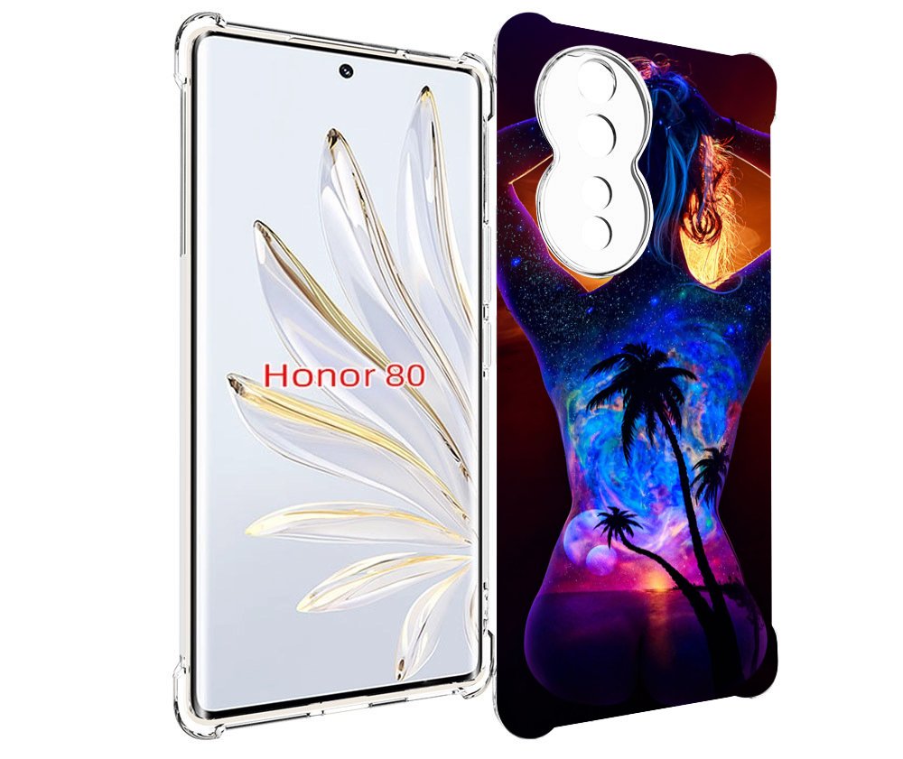 

Чехол MyPads Девушка-и-пальмы женский для Honor 80, Прозрачный, Tocco
