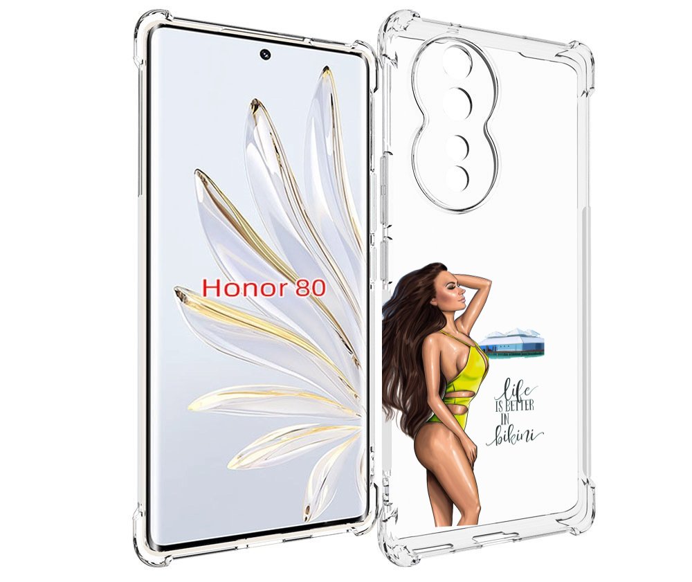 

Чехол MyPads Девушка-в-купальнике для Honor 80, Прозрачный, Tocco