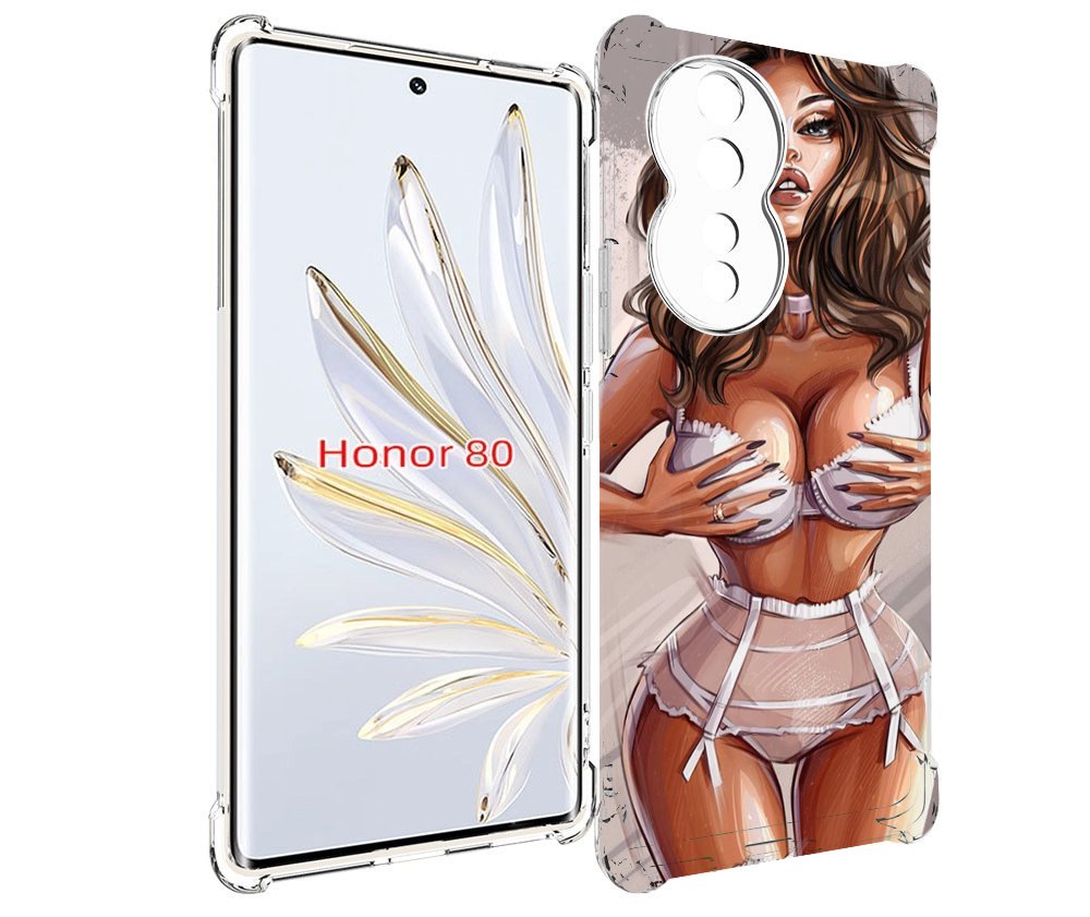 

Чехол MyPads Девушка-в-кружевном для Honor 80, Прозрачный, Tocco
