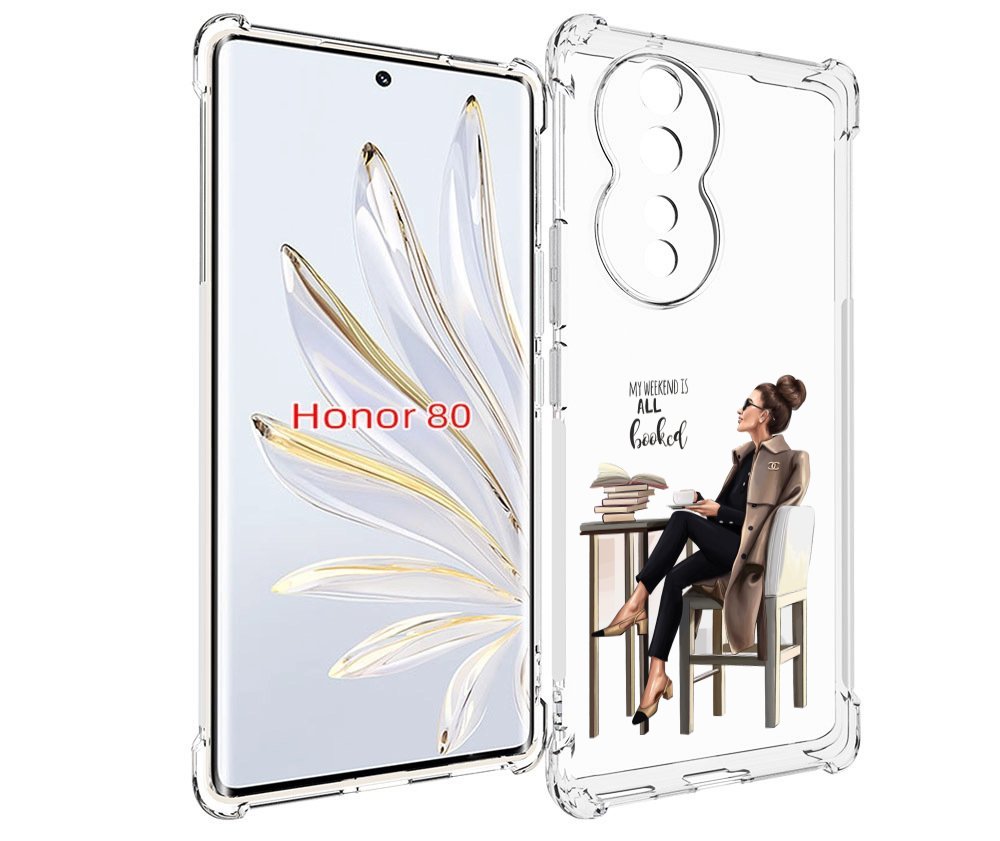 

Чехол MyPads Девушка-в-кофейне для Honor 80, Прозрачный, Tocco