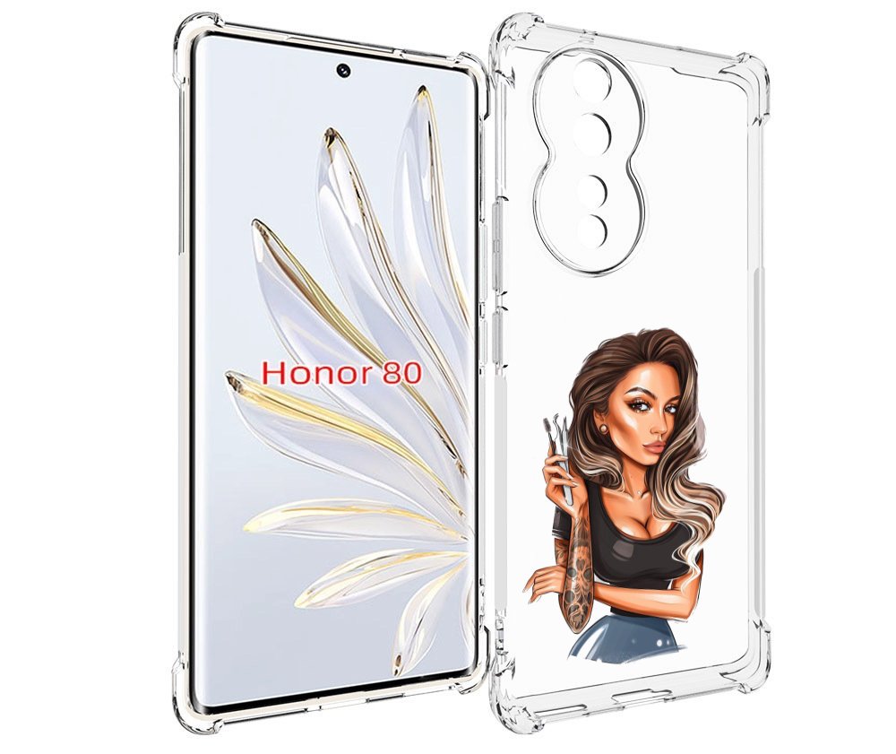 

Чехол MyPads Девушка-бровист для Honor 80, Прозрачный, Tocco