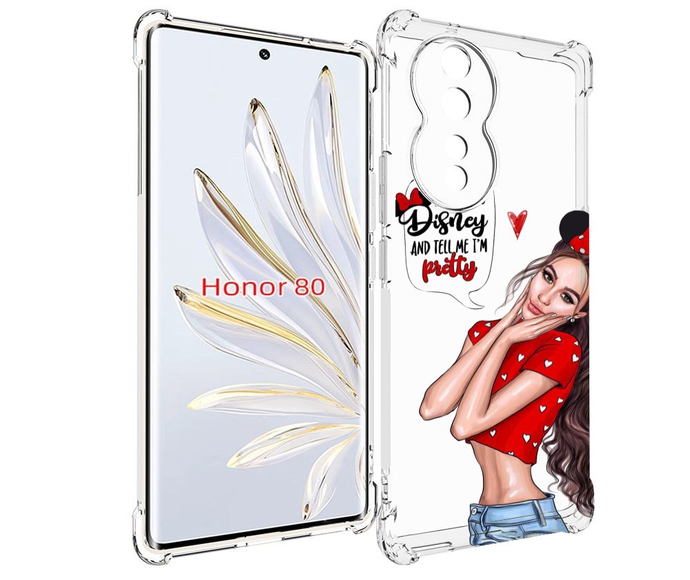 

Чехол MyPads Девушка-Мини женский для Honor 80, Прозрачный, Tocco