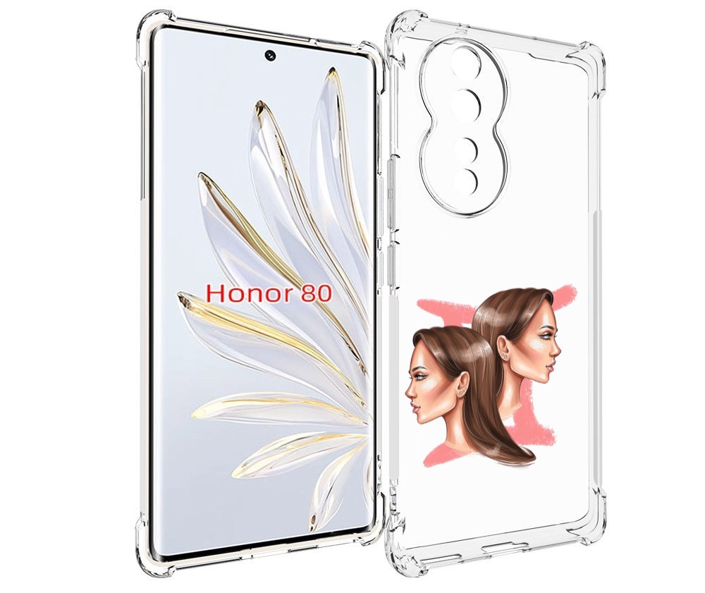 

Чехол MyPads Девушка-Близнецы женский для Honor 80, Прозрачный, Tocco
