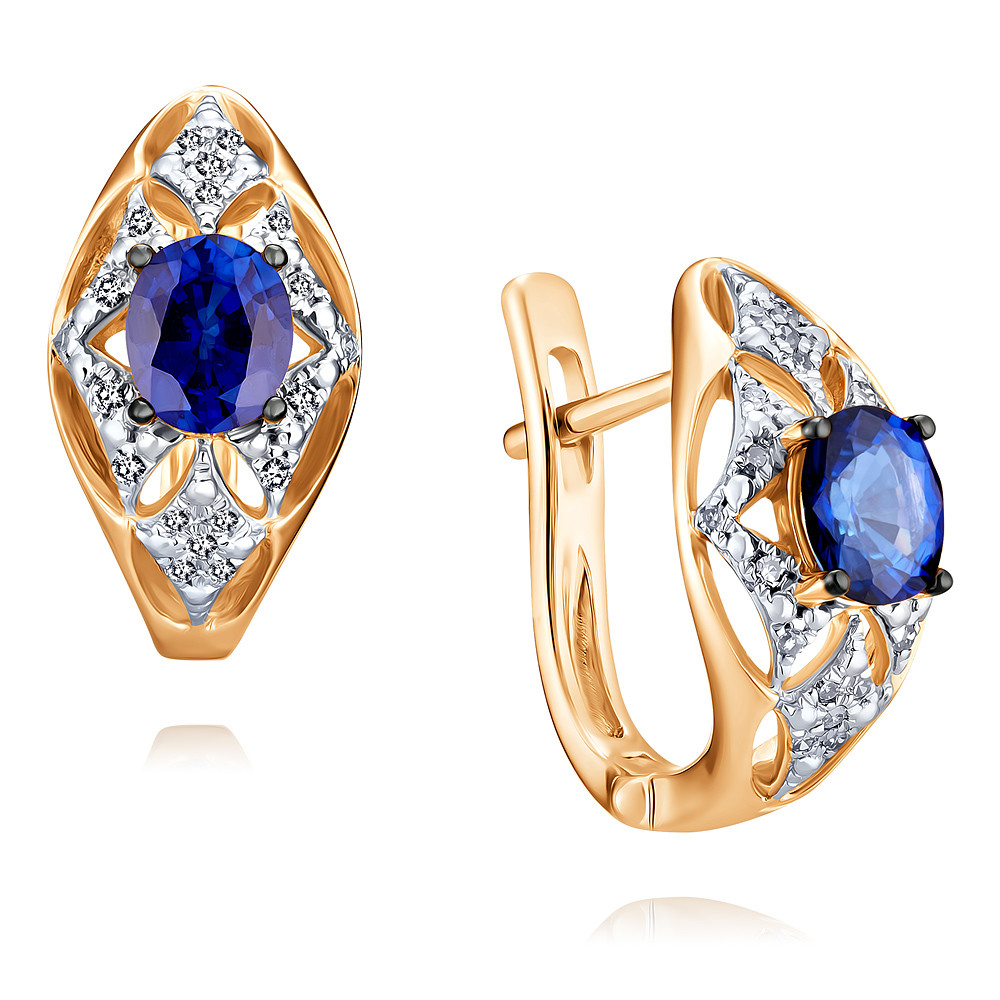 

Серьги из красного золота с бриллиантом/сапфиром ADAMAS 24036863/01-А50Д-432, 24036863/01-А50Д-432