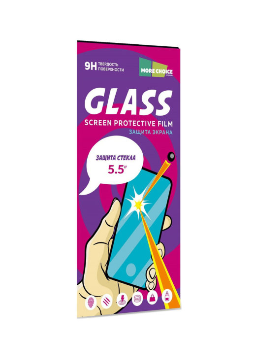 

Стекло защитное универсальное More choice 5.5" 0.26мм Transparent, 5.5"