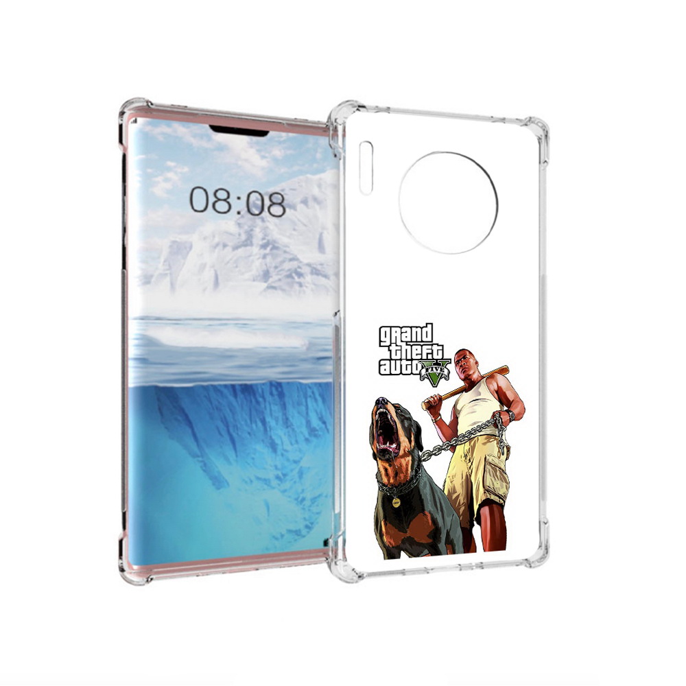

Чехол MyPads Tocco для Huawei Mate 30 Pro GTA грозная собака, Прозрачный, Tocco