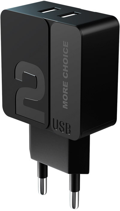 

Сетевое зарядное устройство Morе choicе NC46 2USB 2.4A черный, NC46