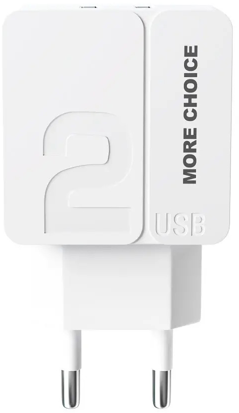 

Сетевое зарядное устройство Morе choicе NC46 2USB 2.4A белый-белый, NC46