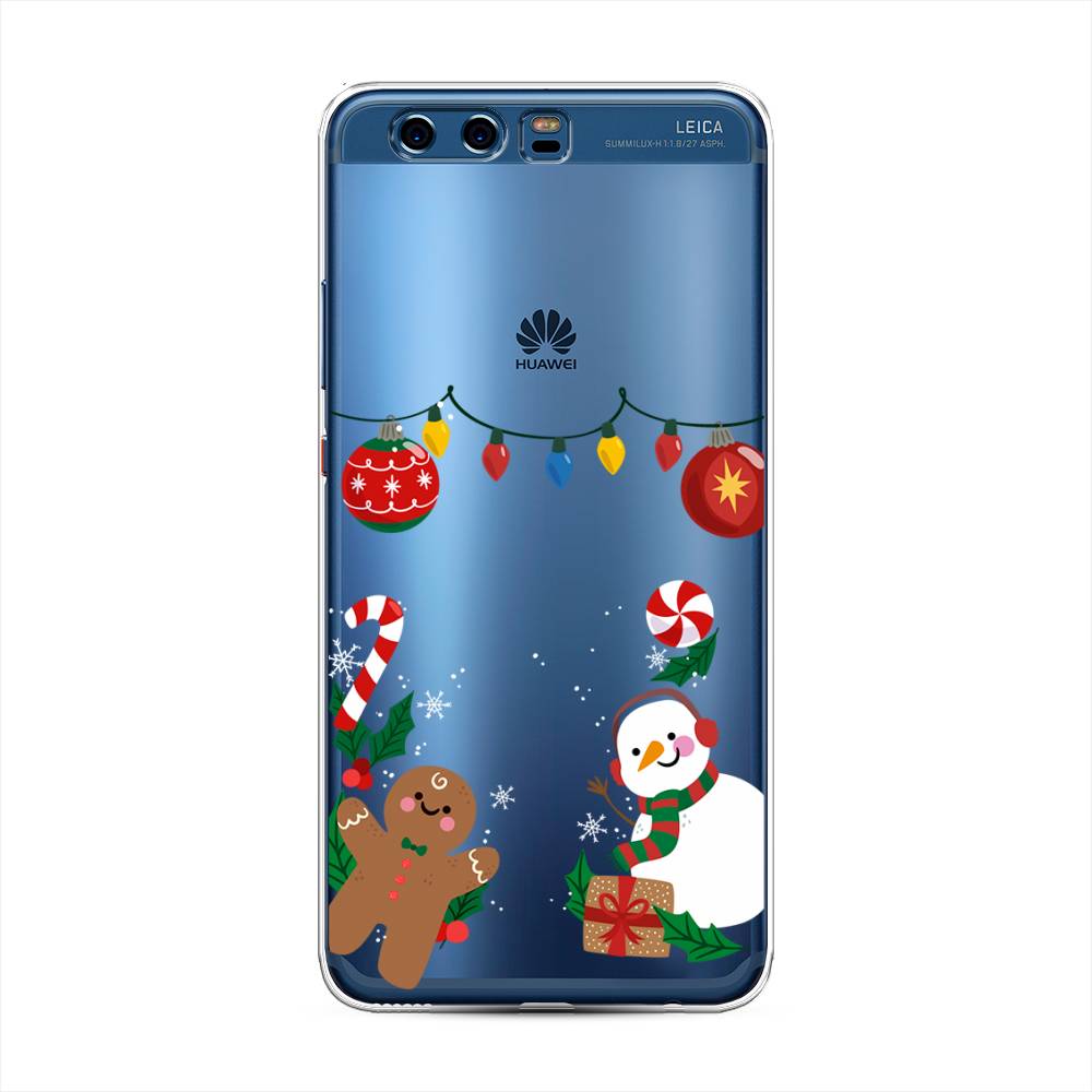

Чехол для Huawei P10 Plus "Новогоднее настроение", Коричневый;красный;зеленый, 62350-5