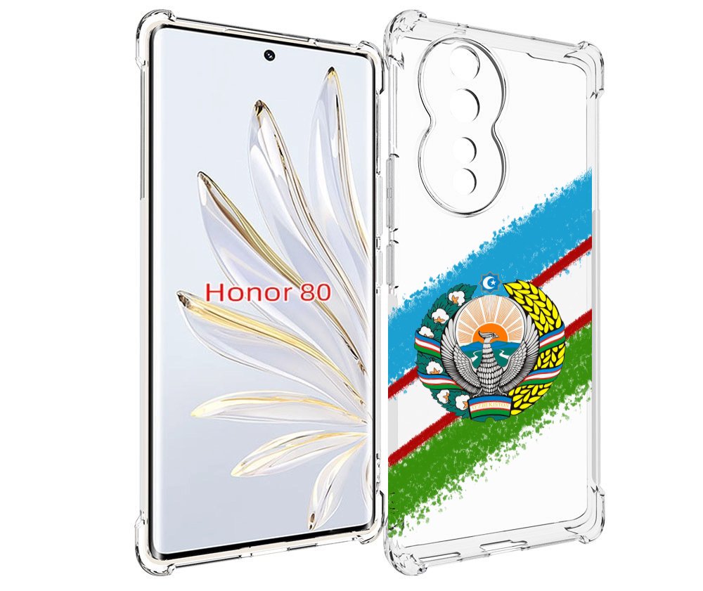 

Чехол MyPads Герб флаг Узбекистана для Honor 80, Прозрачный, Tocco