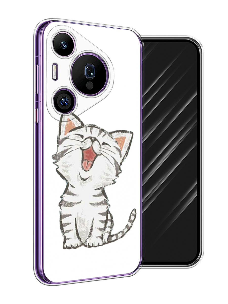 

Чехол Awog на Huawei Pura 70 Pro/70 Pro Plus "Котенок рисованный", Серый;белый, 6124150-1