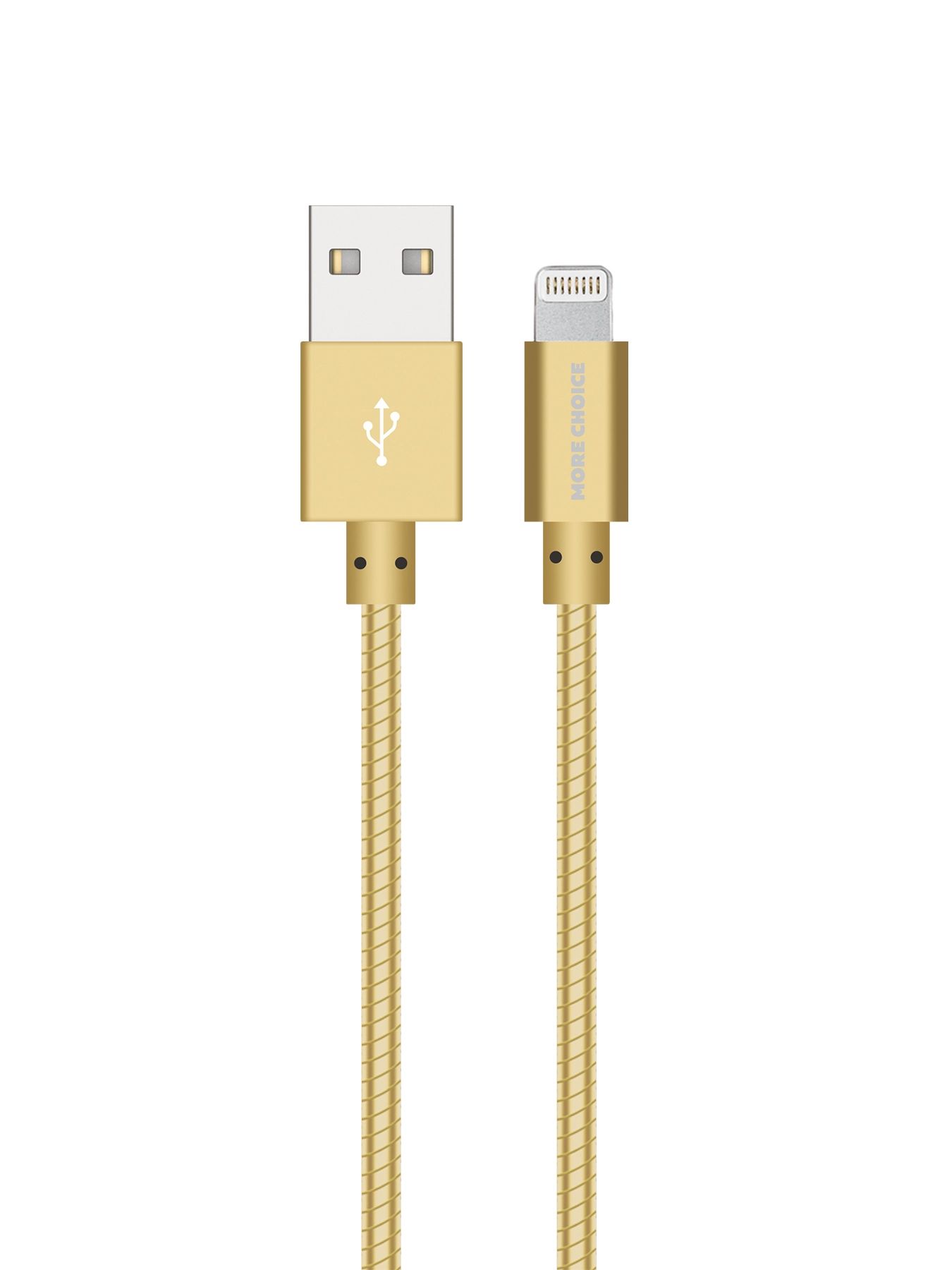 

Дата-кабель More choice K31i USB 2.1A для Lightning 8-pin металл 1м Gold, K31i