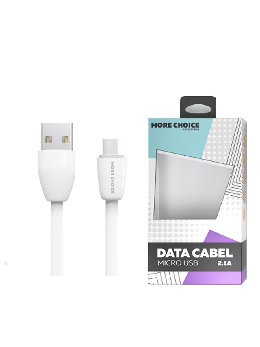 фото Дата-кабель more choice k15m usb 2.1a для micro usb 1м белый