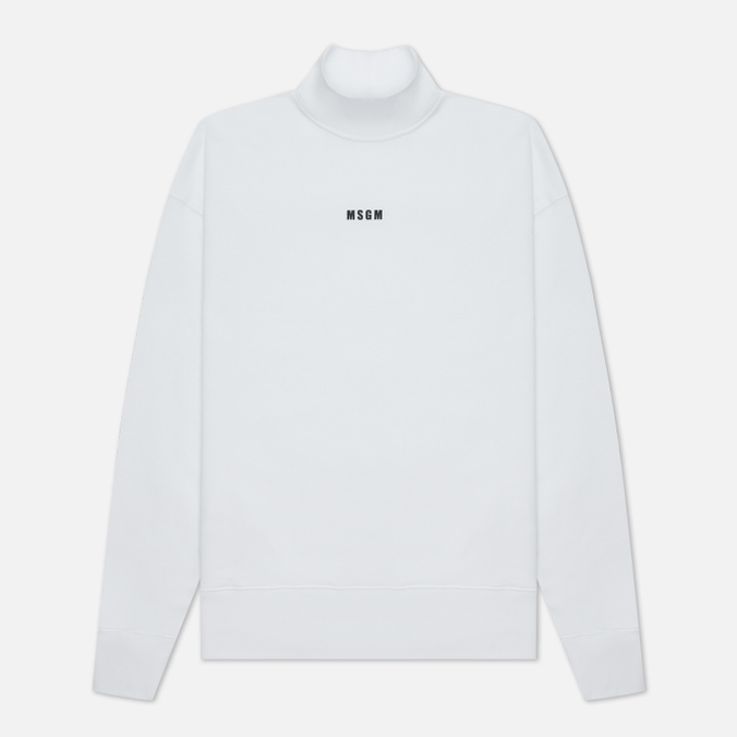 

Мужская толстовка MSGM Micrologo Basic Unbrushed High Collar белый, Размер M, Micrologo Basic Unbrushed High Collar