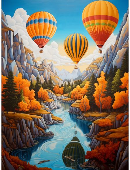 

Алмазная мозаика на подрамнике Воздушные шары, 70x50 см, 49 цветов, 68023, ПРА-514