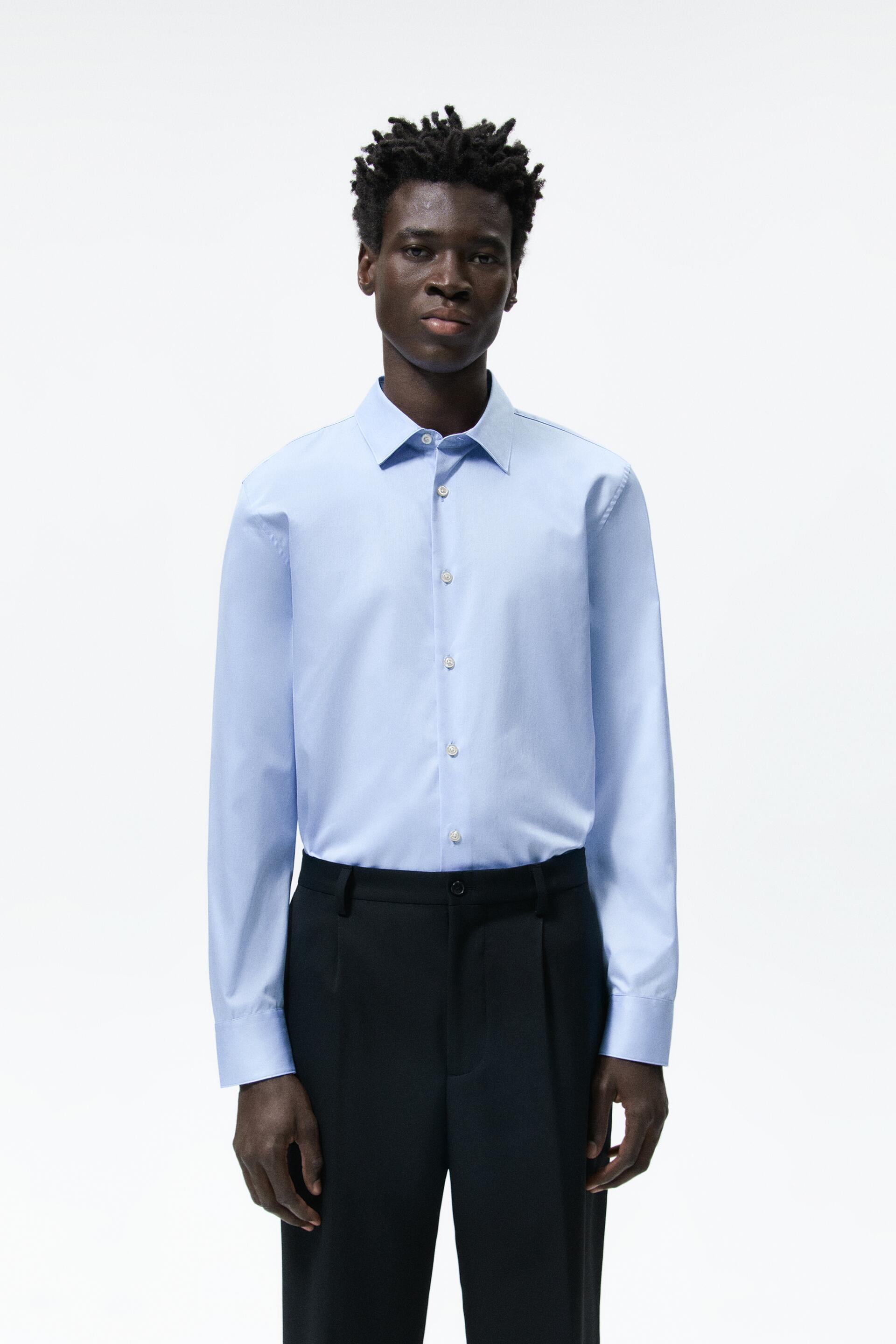 

Рубашка мужская ZARA 05907700 голубая XL (доставка из-за рубежа), 05907700