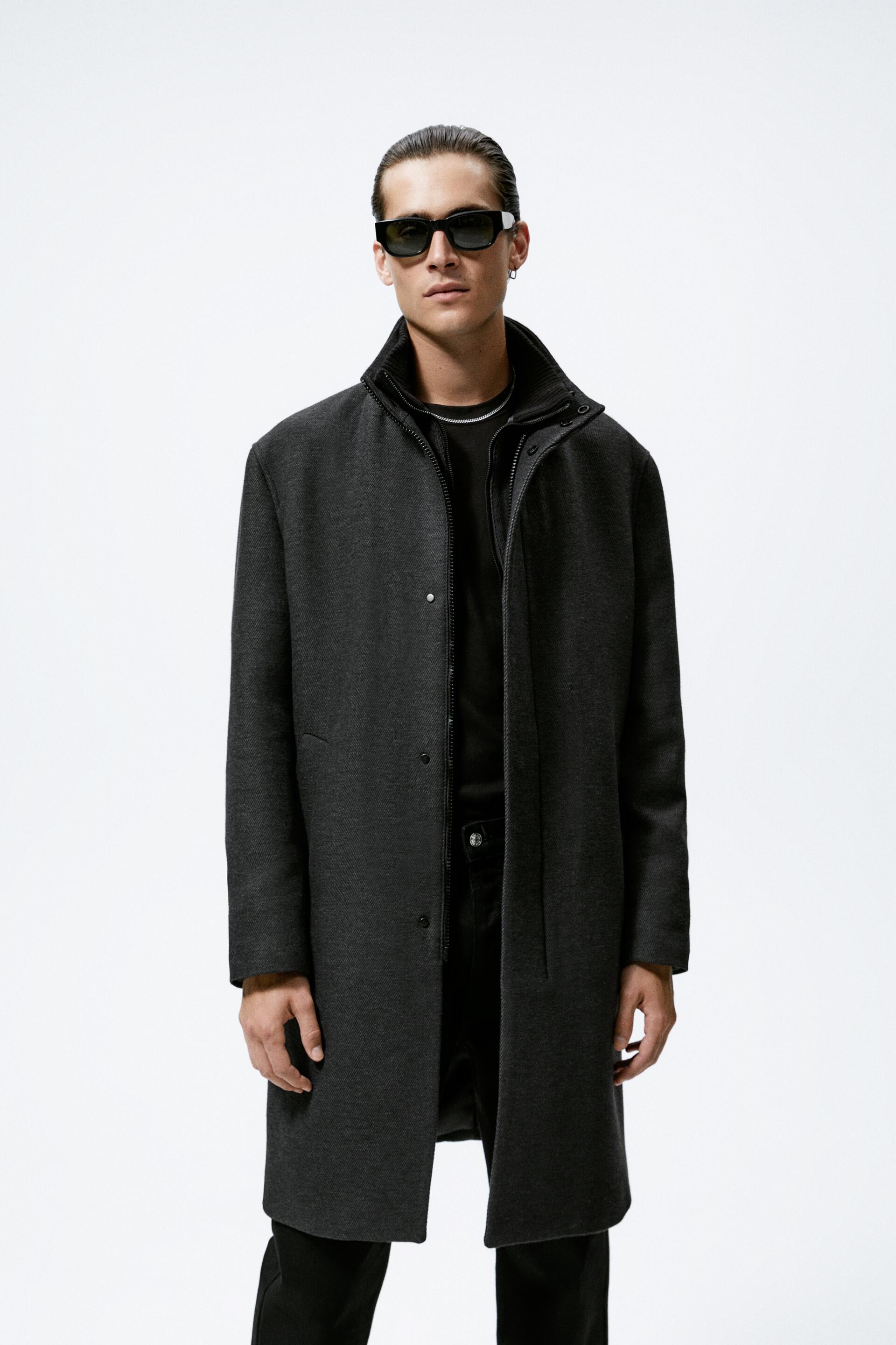 Пальто мужское ZARA 05905652 черное 2XL (доставка из-за рубежа)
