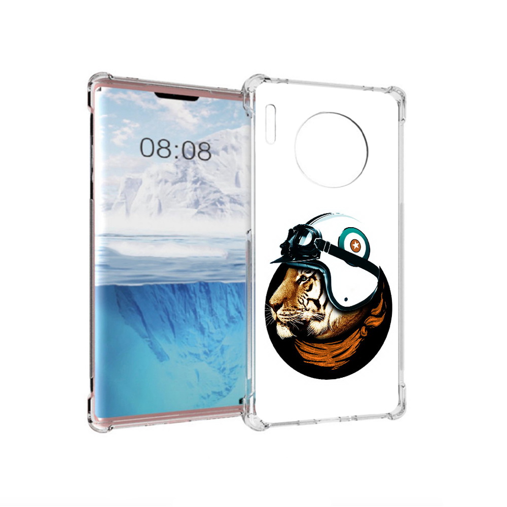 

Чехол MyPads Tocco для Huawei Mate 30 Pro Тигр в шлеме, Прозрачный, Tocco