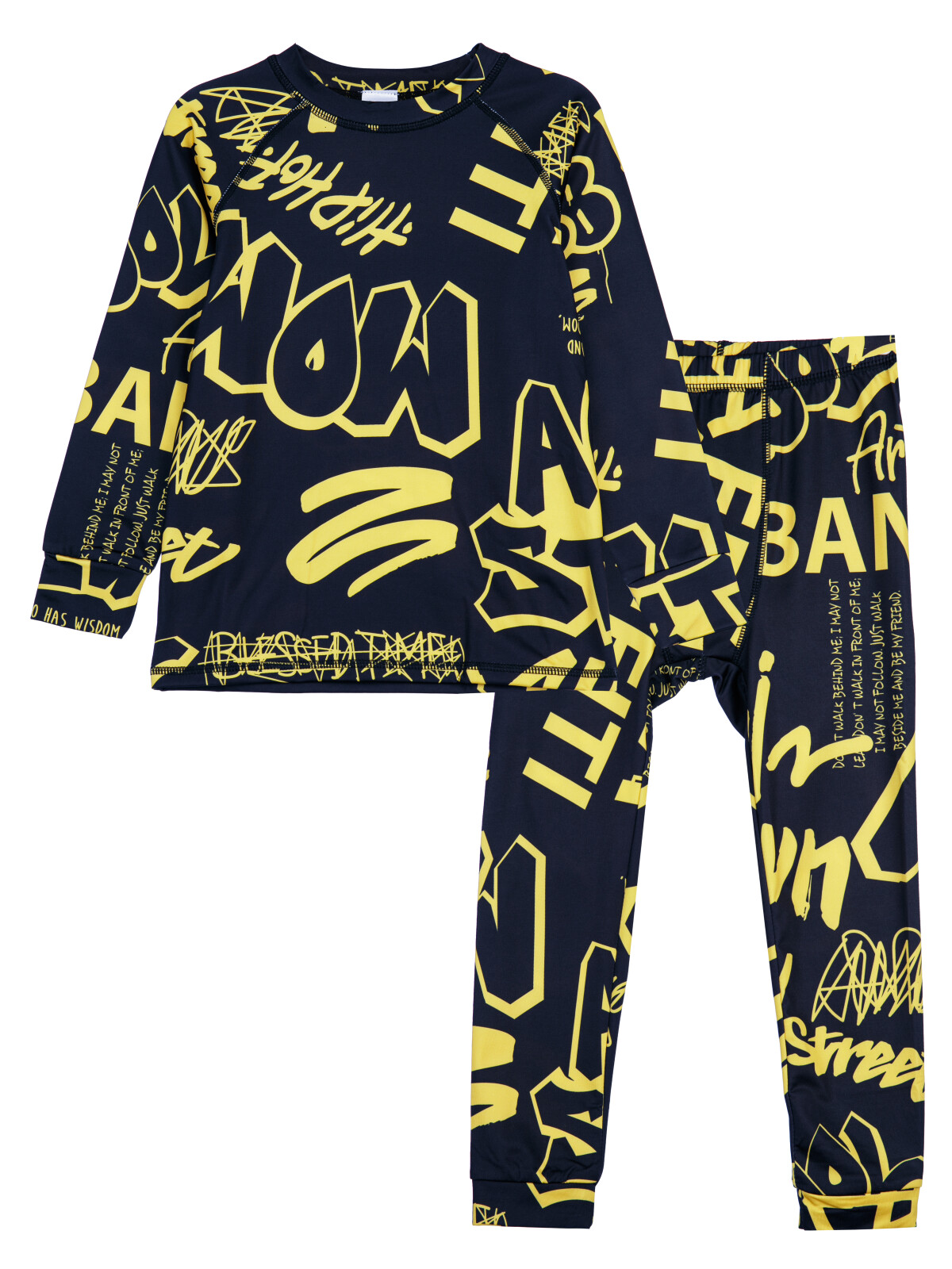Термокомплект для мальчиков PlayToday: брюки, толстовка, черный,жёлтый, 98