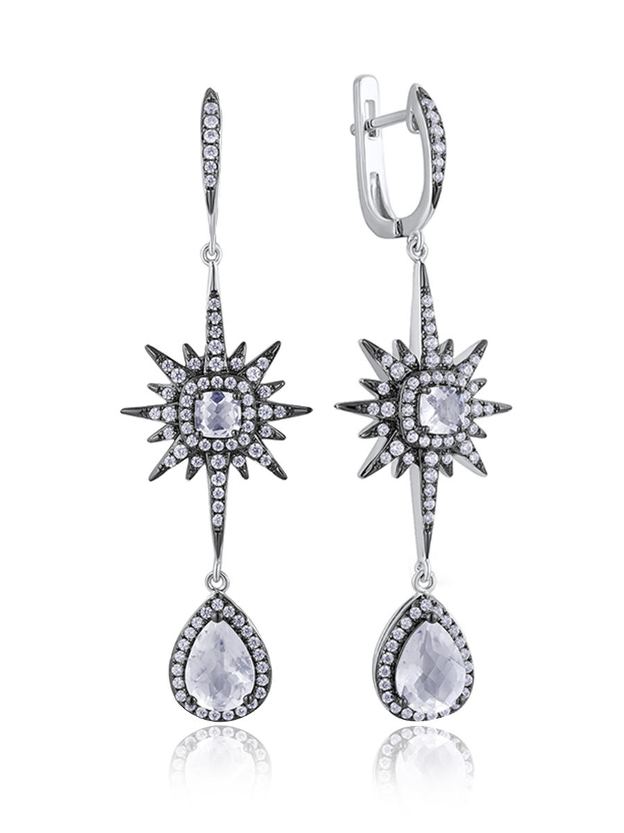 

Серьги подвески из серебра VALTERA 107073, фианит, 107073