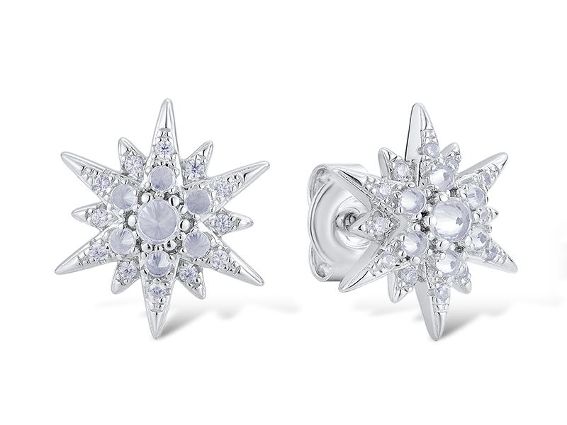 

Серьги пусеты из серебра VALTERA 107064, фианит, 107064