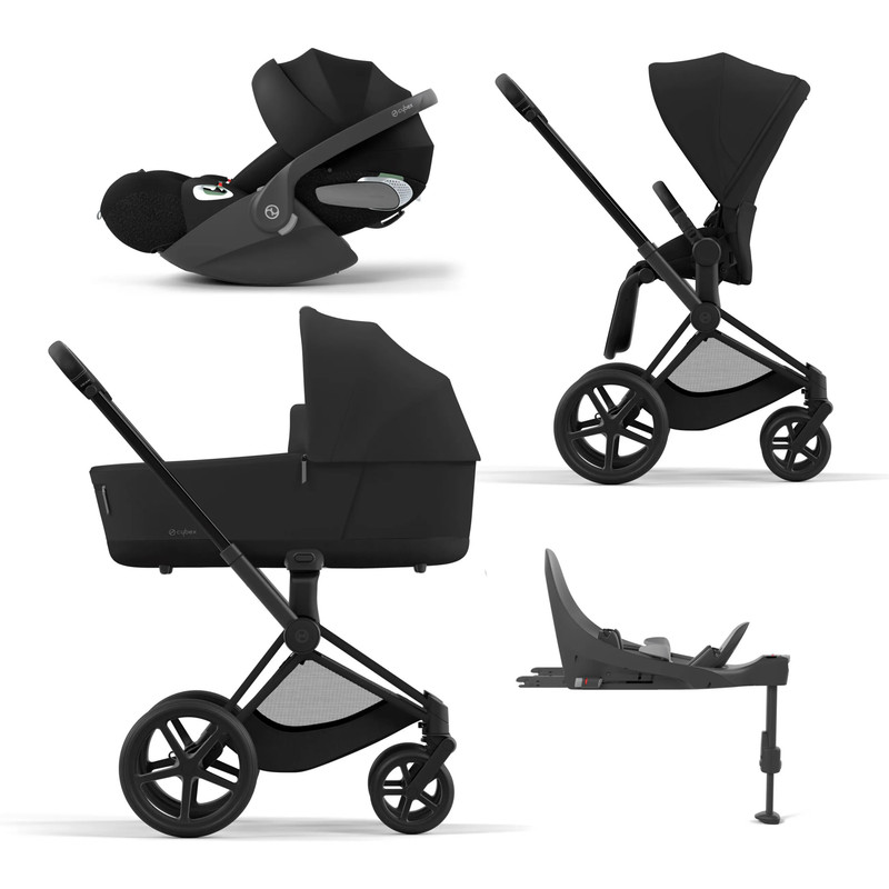 Коляска детская 4 в 1 Cybex Priam IV, шасси IV Matt Black, Sepia Black