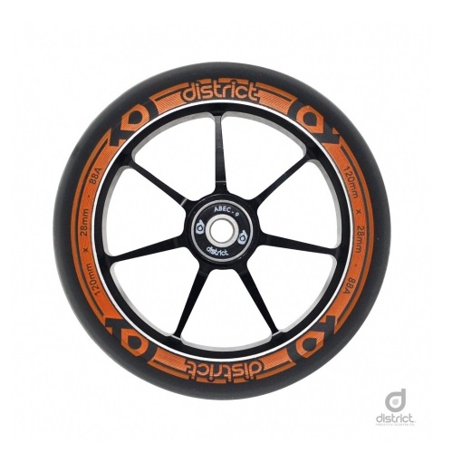 DIW19004 колесо для сам. District 120x28mm Dual Width Core - Black/Orange
