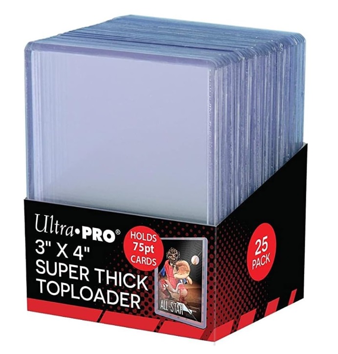 

Упаковка Топлоудеров Ultra Pro 3" x 4" Thick 75PT Toploader 25 штук, Прозрачный, Топлоудер