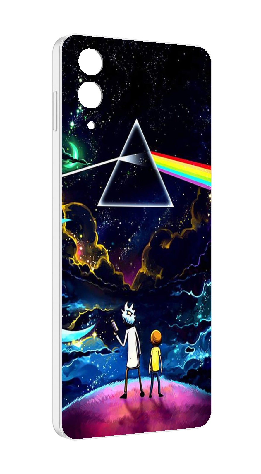 Чехол MyPads рик и морти в космосе для Samsung Galaxy Z Flip 4 (SM-F721)