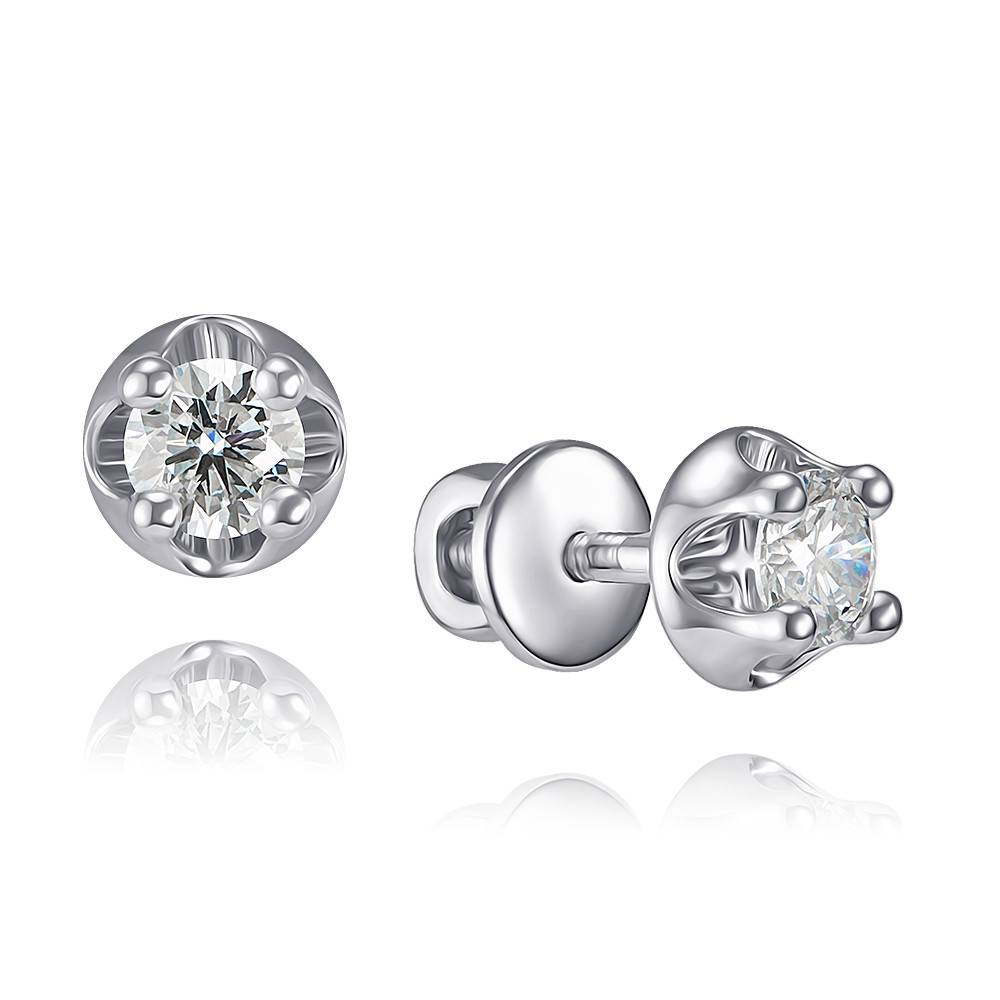 

Серьги из белого золота с бриллиантом искусственным ADAMAS 21040043/01-А51Д-412, 21040043/01-А51Д-412