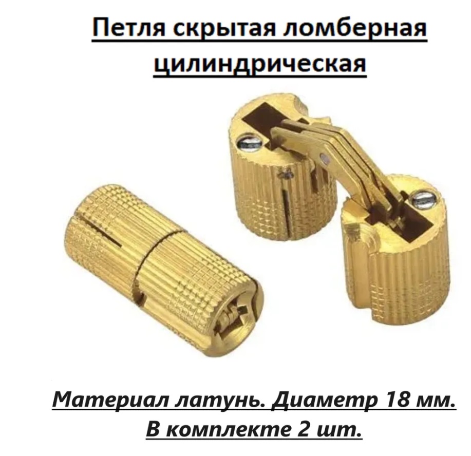 

Петля скрытая цилиндрическая ломберная , латунь, диаметр 18 мм, в комплекте 2 шт.