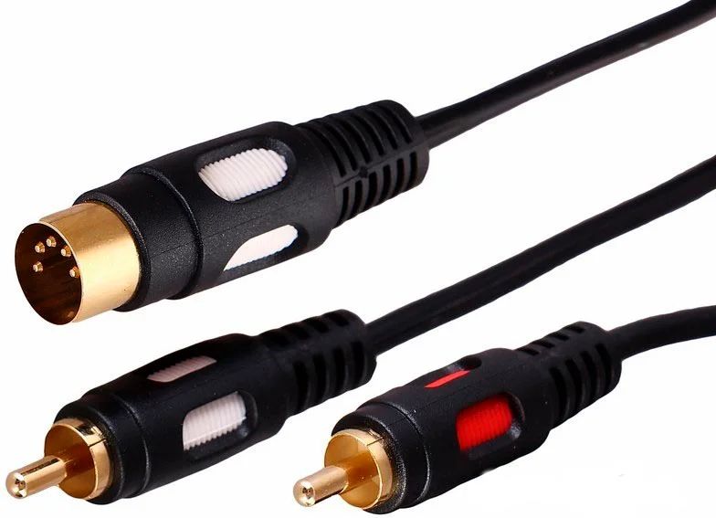 

Аксессуар Rexant DIN 5PIN Plug - 2 RCA Plug 1.5m Gold 17-2512