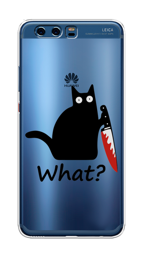 

Чехол на Huawei P10 Plus "Котик с ножом", Черный;красный, 62350-6