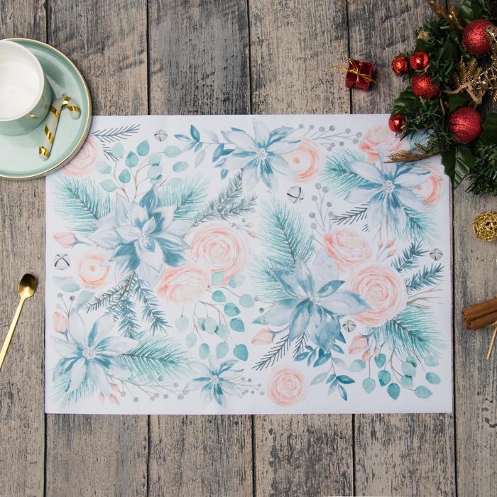 

Салфетка на стол "Christmas flowers" 30х40см, Разноцветный, Christmas flowers Этель