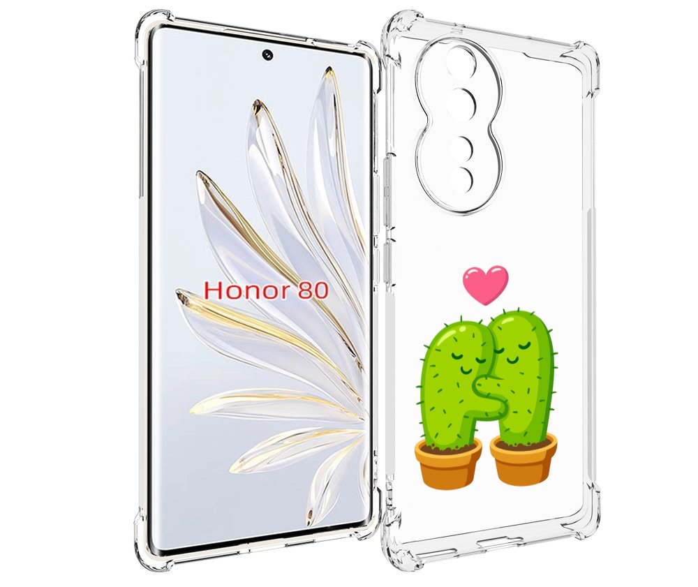

Чехол MyPads Влюбленные-кактусы для Honor 80, Прозрачный, Tocco