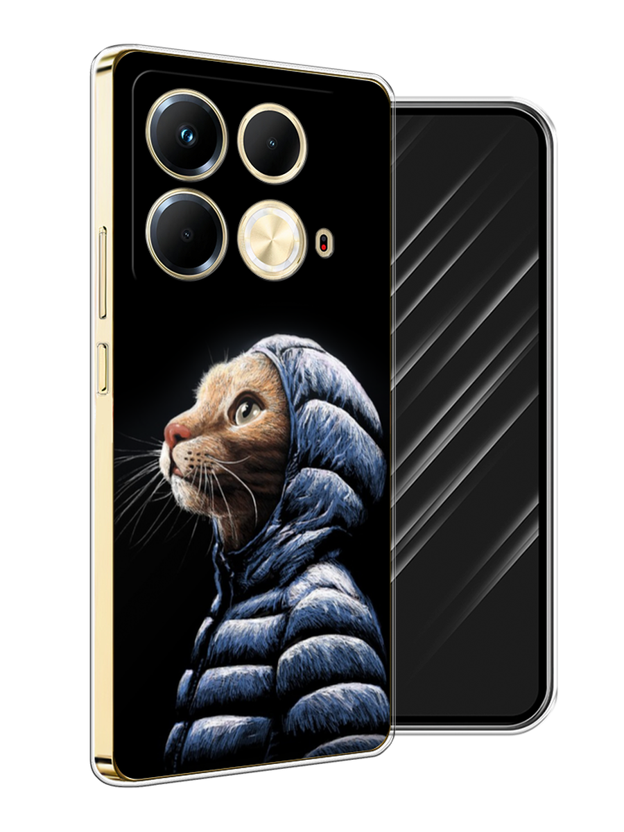 

Чехол Awog на Infinix Note 40 "Кот в капюшоне", Черный;бежевый;синий, 3105850-1