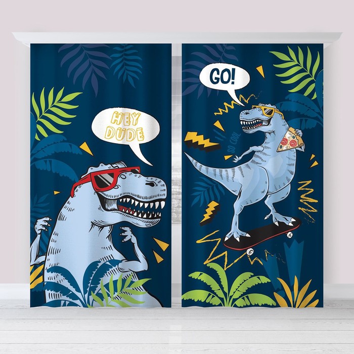 

Комплект штор "Этель" T-rex 145x260 см-2 шт, 100% п/э, 140 г/м2, Colibri
