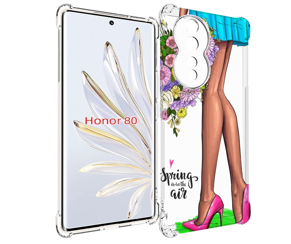 

Чехол MyPads Весна-в-воздухе женский для Honor 80, Прозрачный, Tocco
