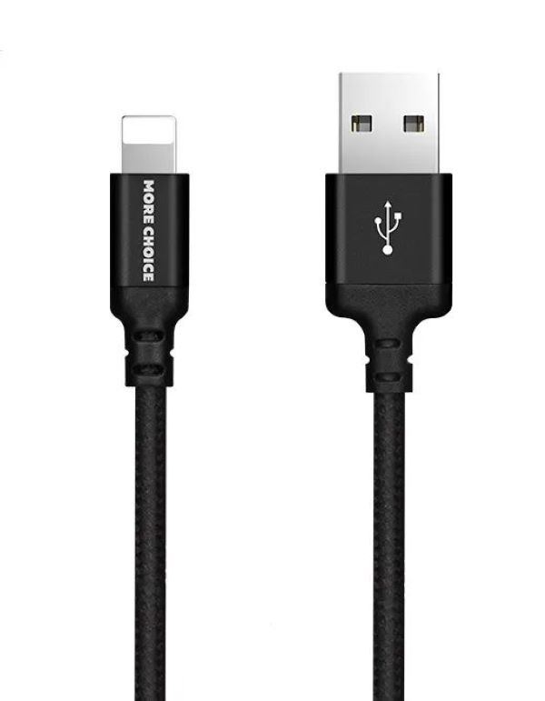 фото Кабель lightning-usb more choice k12i 1м черный