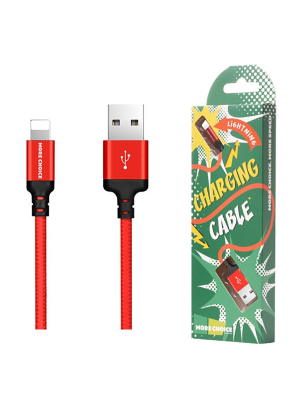 фото Кабель для смартфона more choice k12i high speed для apple 8-pin 1м red/black