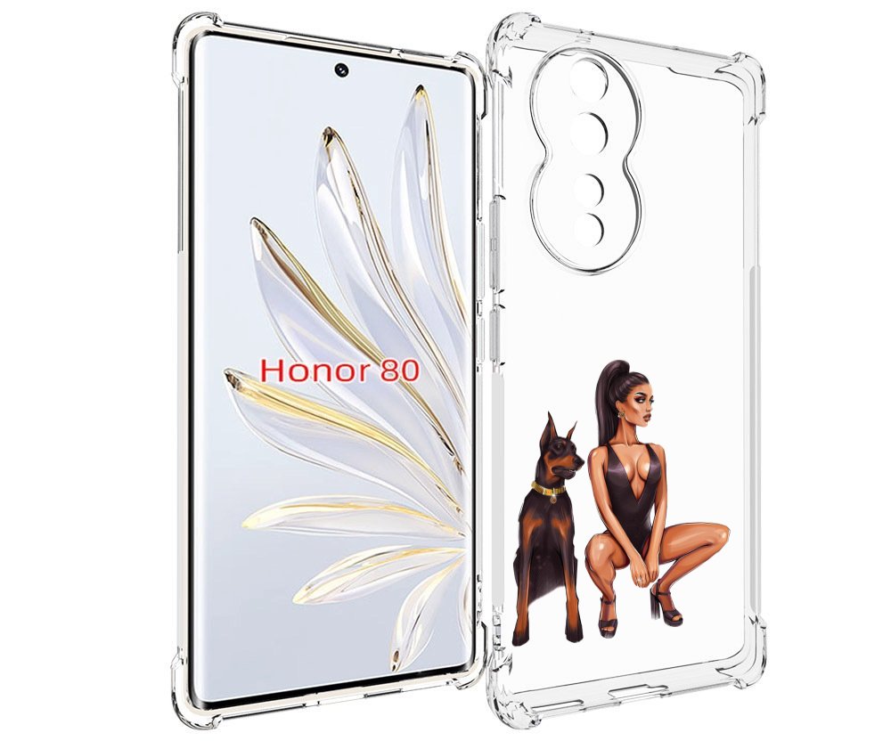 

Чехол MyPads Борзая-девушка для Honor 80, Прозрачный, Tocco
