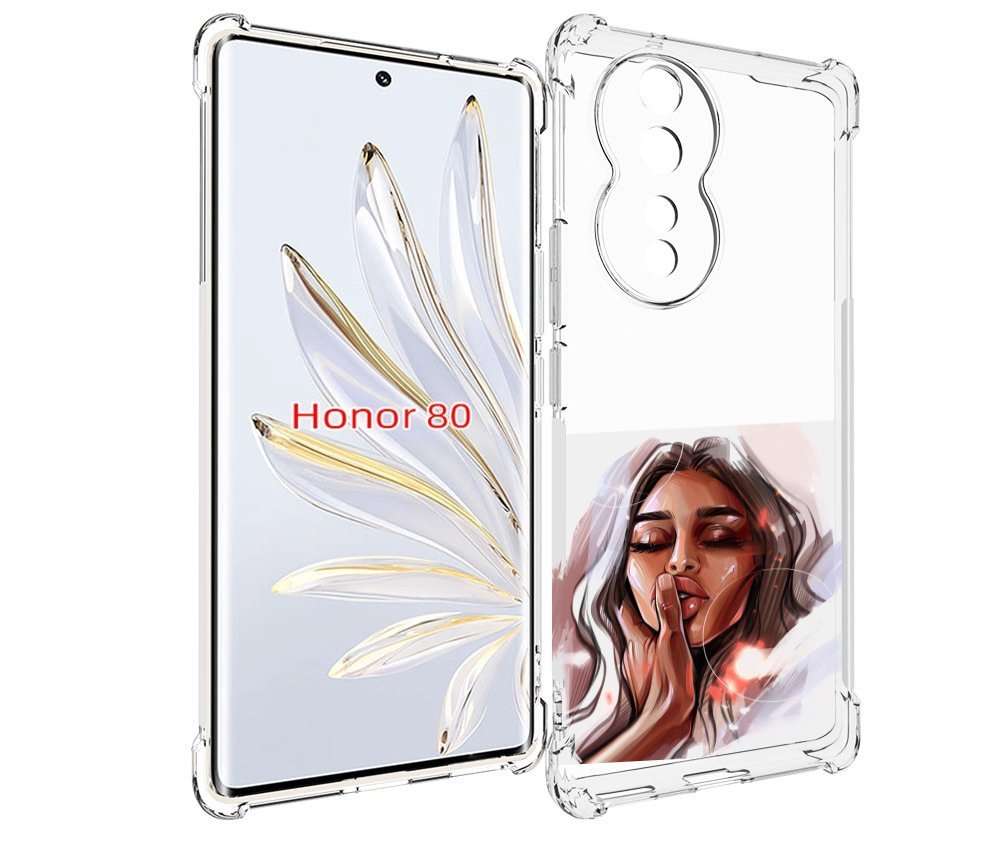 

Чехол MyPads Большие-губы женский для Honor 80, Прозрачный, Tocco