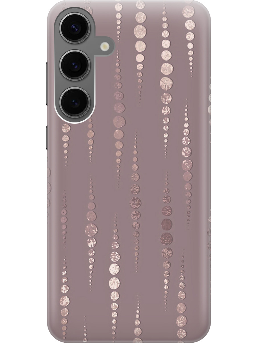 

Силиконовый чехол на Samsung Galaxy S24+ с рисунком "Монеты в розовых песках", Белый;розовый, 20011905