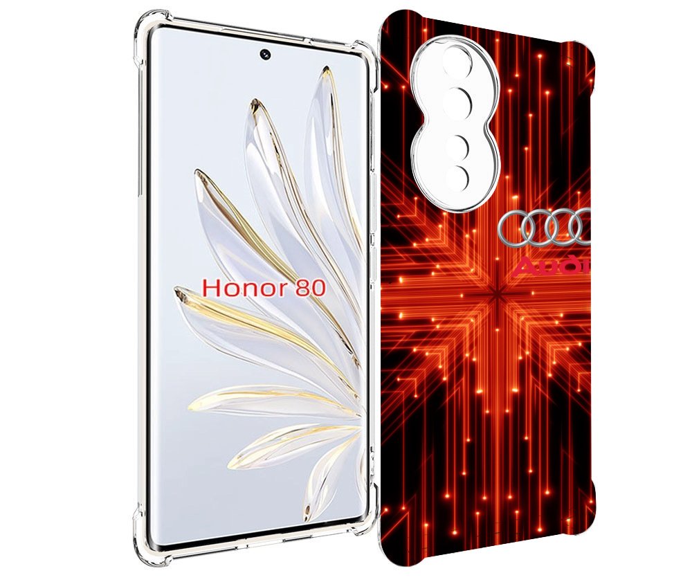 

Чехол MyPads Ауди-на-неоновом-фоне для Honor 80, Прозрачный, Tocco