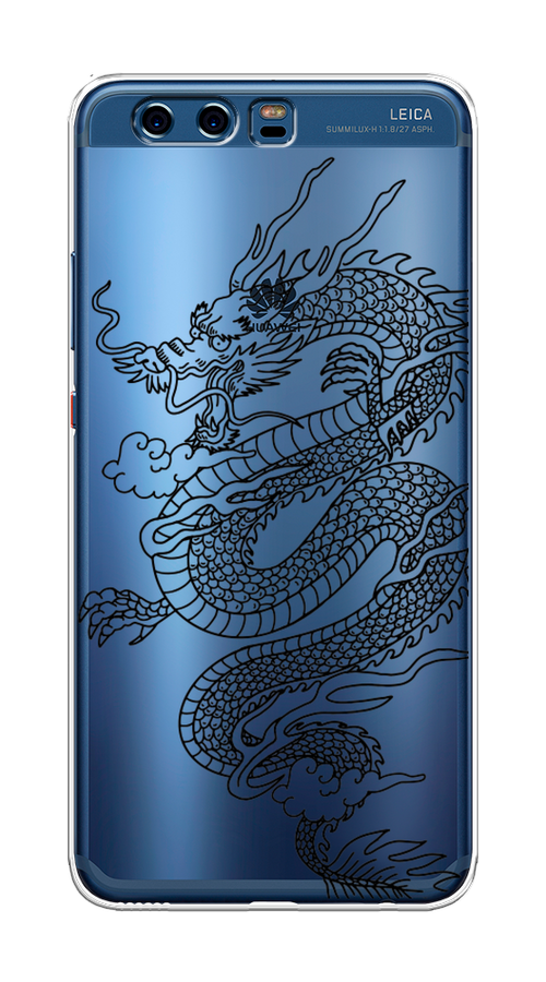

Чехол на Huawei P10 Plus "Большой китайский дракон", Черный;серый, 62350-1