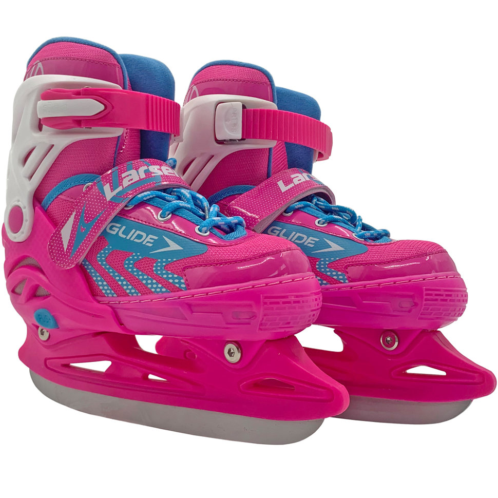 

Коньки ледовые раздвижные Larsen Glide Pink/White S, Розовый, Glide