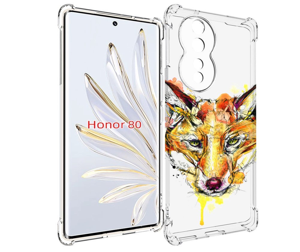 

Чехол MyPads Акварельная лиса для Honor 80, Прозрачный, Tocco