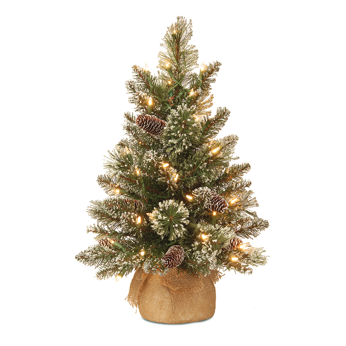 

Ель искусственная National Tree Bristle с 15 LED лампочками 60 см зеленая