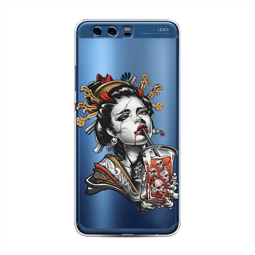 

Чехол для Huawei P10 Plus "Опасная гейша", Красный;черный;серый, 62350-4