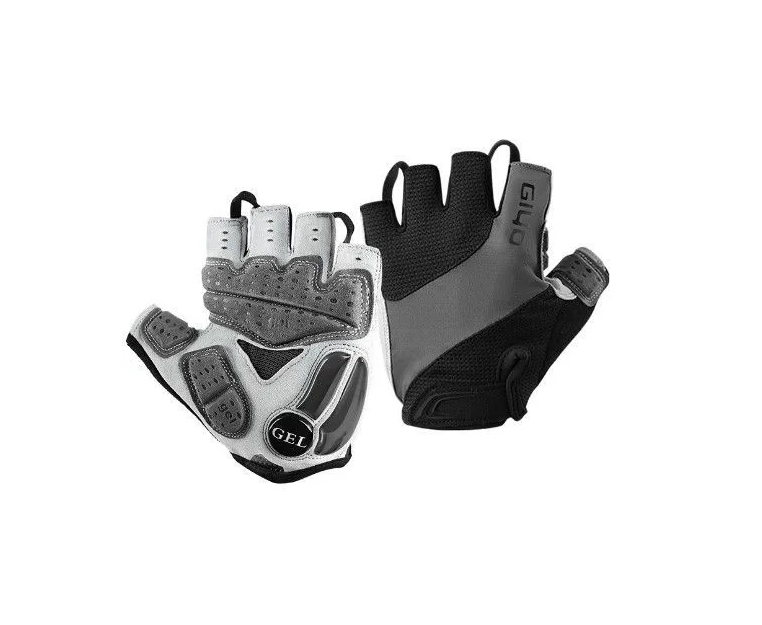 Велоперчатки GIYO S-10G, цвет черный/серый, размер L